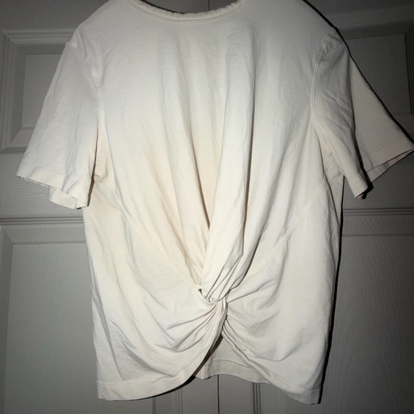 Lululemon Athletica Crescent Twist Knot T-Shirt Women’s size 6 Natural Ivory - Picture 4 of 8